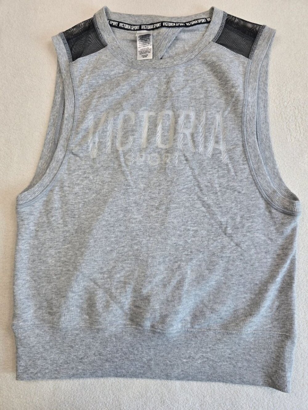 Victoria Sport XS Gray Sleeveless Open Back Tank Top